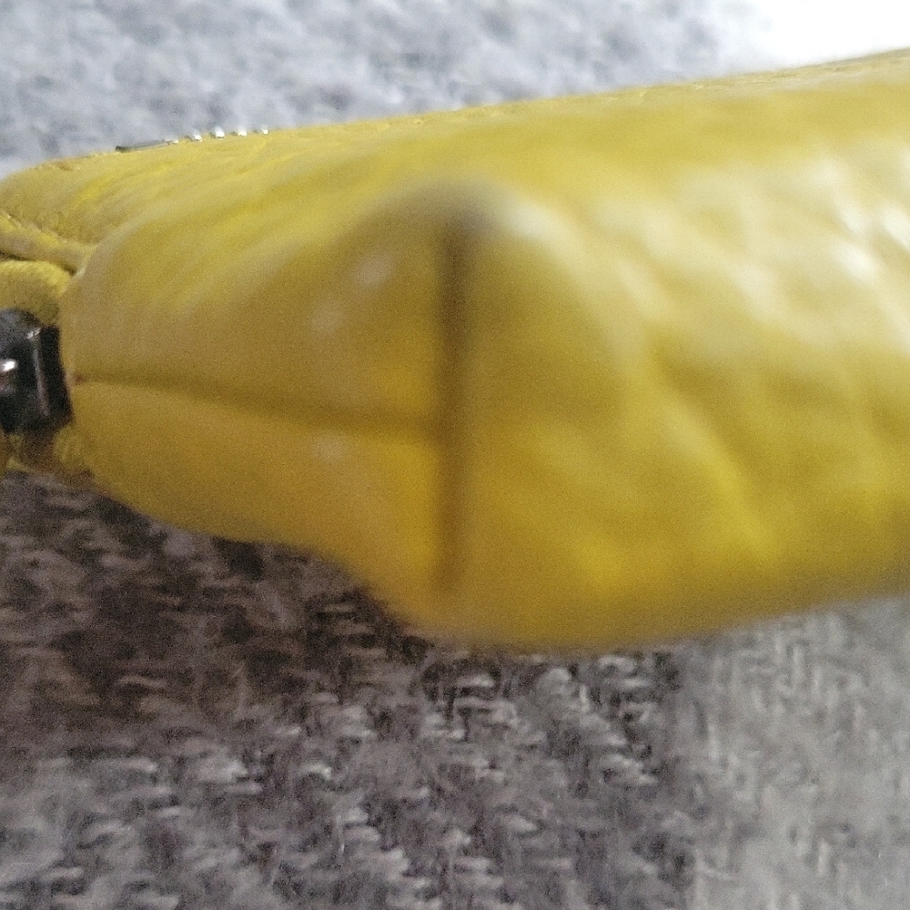 Yellow Leather Wristlet Wallet - Picture 9 of 11